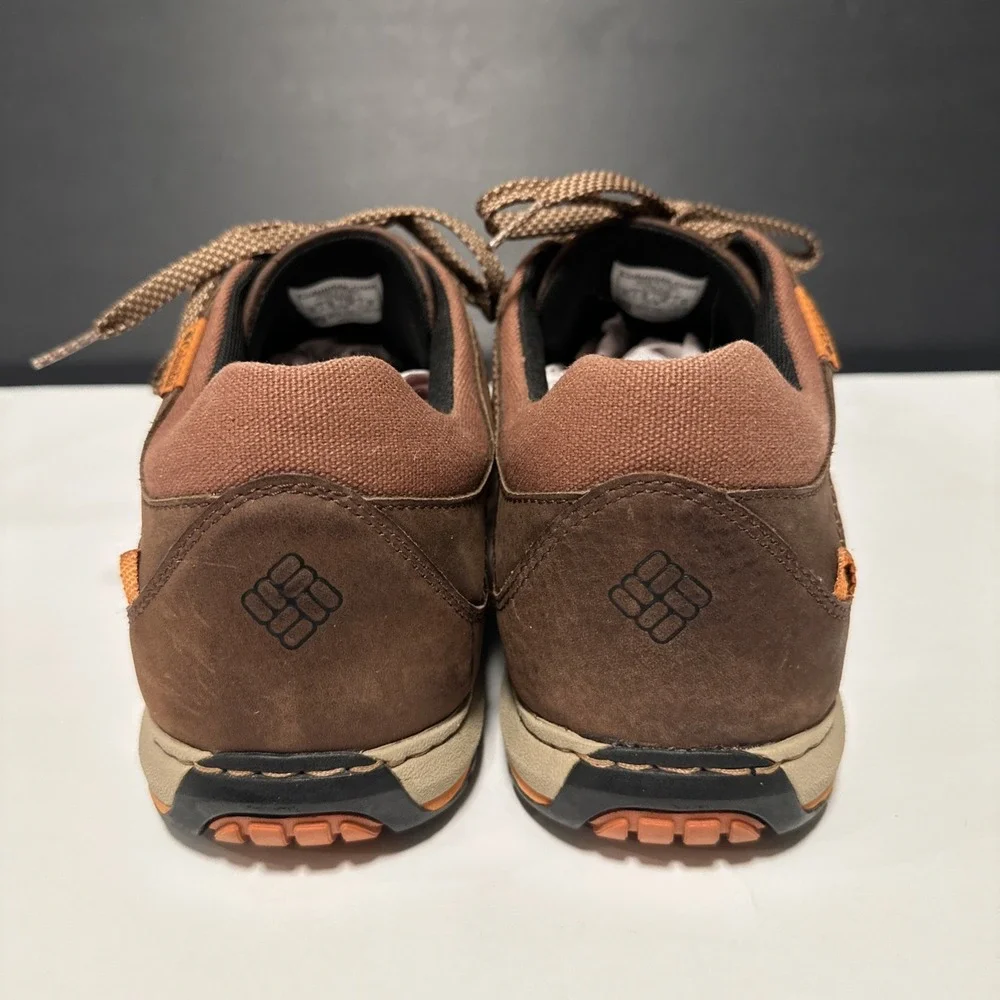 Columbia Men's 13 Trail Shoes Three Passes Brown Nubuck Leather Sneakers